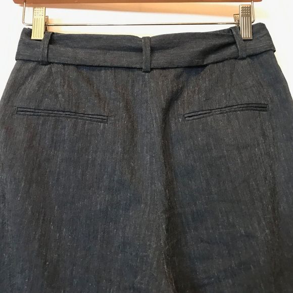 United Arrows Wide Leg Pants Women Blue Linen Elegant High Rise Size 36 xs - Picture 8 of 11